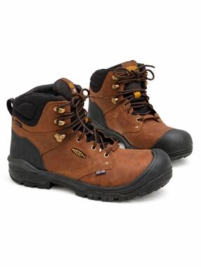 KEEN Independence USA Work Boots Men’s Steel Toe Waterproof Leather Brown 13EE